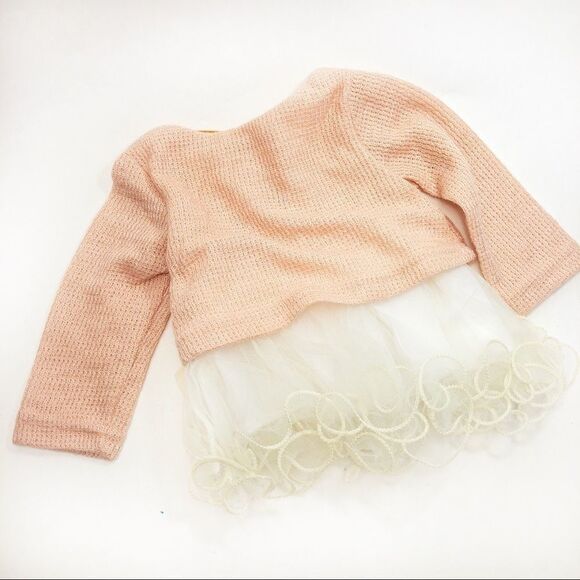 NWT Pink Sweater Dress with Ivory Tulle Sz 6-9M - Picture 5 of 8